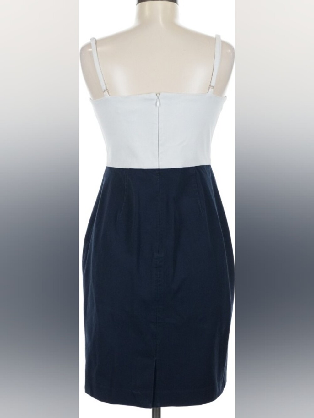 Banana Republic White and Navy Two-Tone Spaghetti Strap Mini Dress